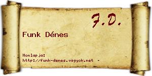 Funk Dénes névjegykártya